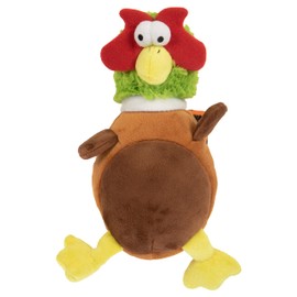 goDog Action Plush Pheasant Animated Squeaker Dog Toy, Battery-Free Bite-Activated Motion, Reinforced Seams