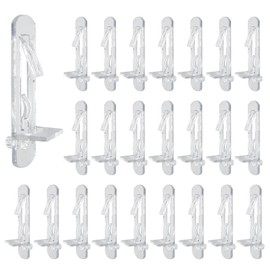 Pocoxll Clear Cabinet Shelf Pins & Clips, 6mm Peg x 5/8" Thick Plastic Shelf Supports for Kitchen Cabinets, Wood Shelving - 24 PCS