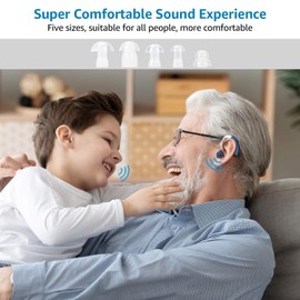 Enjoyee Hearing Aids for Seniors, Rechargeable Hearing Amplifier with Noise Cancelling, Digital Ear Hearing Assist Devices with Volume Control (Blue)