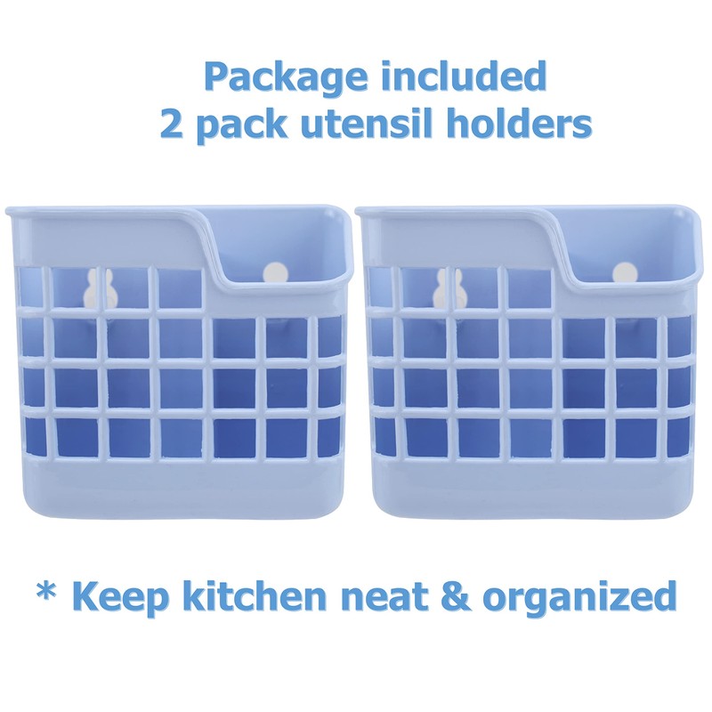 EIKS Plastic Utensil Holder Silverware Organizer Cutlery Drying Rack with