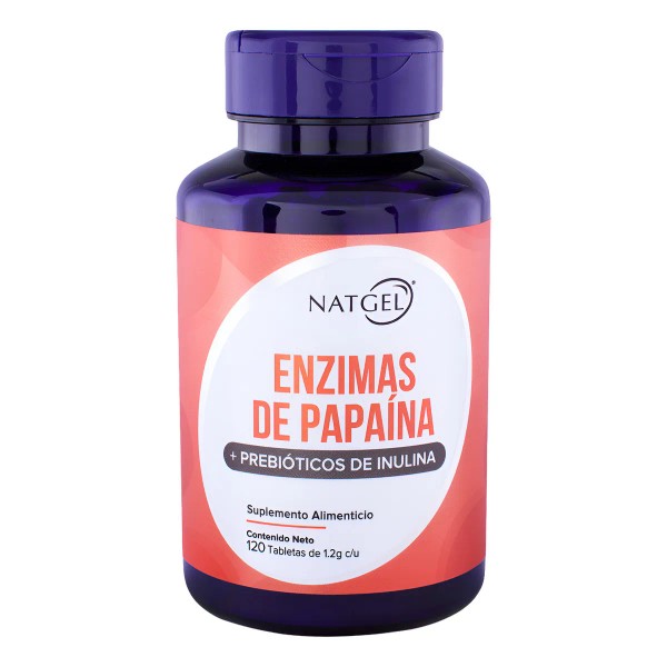 Enzimas De Papaína + Prebioticos | 120 Tabletas | Natgel