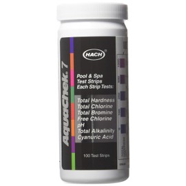 AquaChek 7-Way Pool and Spa Test Strips - Silver Pool Test Strips For pH, Total Chlorine, Free Chlorine, Bromine, Alkalinity, Total Hardness, and Cyanuric Acid - Water Quality Testing Kit (100 Strips)