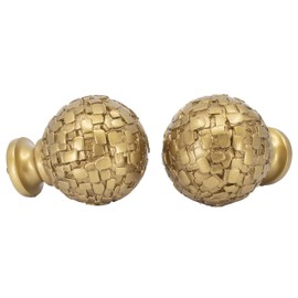 Meriville 1" Diameter Telescoping Single Window Treatment Curtain Rod, 28" to 48", Fuso Finial, Royal Gold Finish