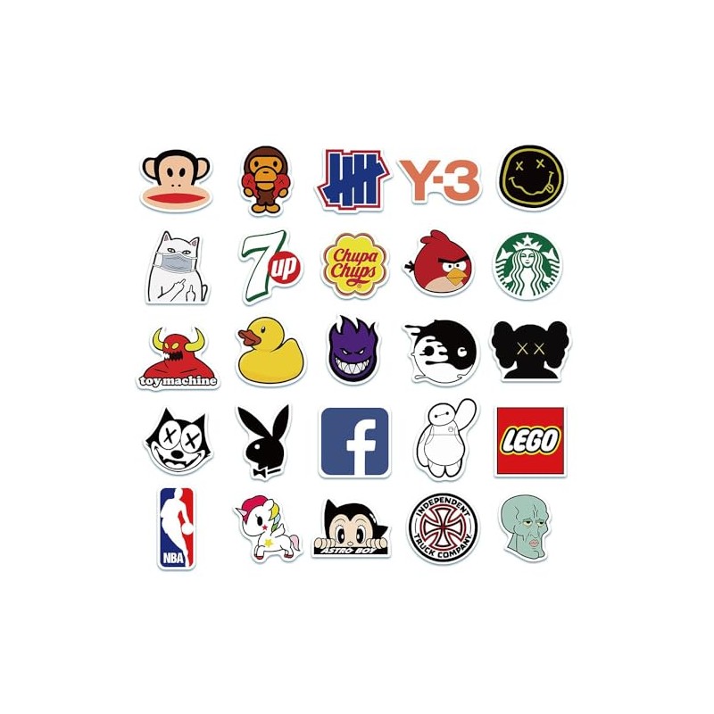 100 Stickers y pegatinas SKATE con diseños Únicos para Electrónicos,