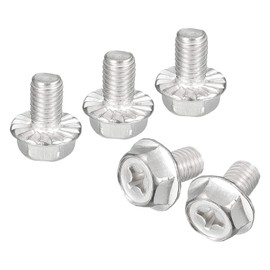sourcing map Pack of 5 Phillips Hex Flange Bolts M8 x 12 mm 304 Stainless Steel Hexagonal Head Machinery Bolts