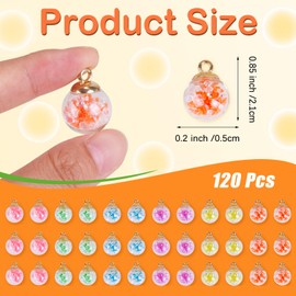 LEGENTLISUR 120Pcs Glass Charms Bulk for Jewelry Making Glow in the Dark Ball Pendant Charms Multi-Color Luminous DIY Craft Pendants for Necklaces Bracelets Earrings