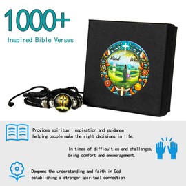 Daily Bible Verse Bracelet with Scan NFC, Cross & Jesus Bracelet, Wearable Scripture Christian Bracelet,Religious Gifts for Men, Women