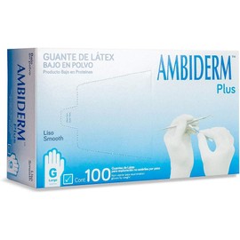 AMBIDERM - Guante Ambiderm Plus Liso Blanco Grande Caja con 100 Piezas