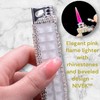 Rhinestone Bling Lighter Luxury Blue Flame Torch Refillable Windproof Elegant