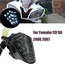 Front Center Marker LED Pilot Light Headlight Fog Lamp Head Light For Yamaha YZF R6 2006 2007