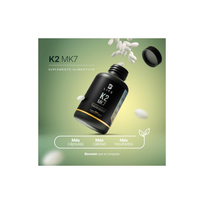 B Life Vitamina K2 MK7 | 300 Cápsulas Blandas |