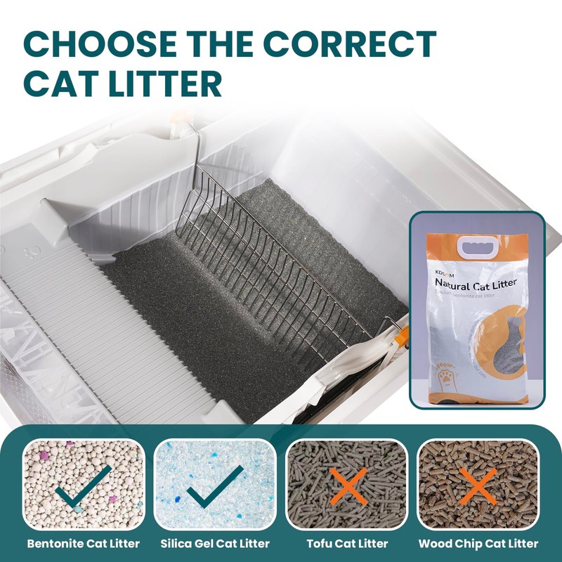 Self Cleaning Litter Box, Semi-Automatic Litter Box Scoop Free Cat