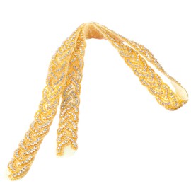 Pardecor Wedding Sash - Gold Rhinestone Applique Bridal Belt