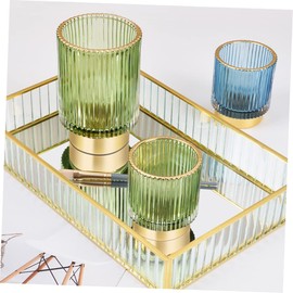 Baluue Thickened Glass Makeup Brush Holder 1 Piece Cosmetic Brush Storage Container for Vanity Elegant Pen Organizer for Makeup Artists and Beauty Enthusiasts