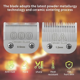 Professional Detachable Replacement Ceramic Blades set,compatible with Andis AGC,BDC,BGC,MBG Series,oster Classic 76/Star-Teq/Power-Teq Clippers (5 pcs)