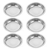 Luxshiny 6pcs Stainless Steel Tea Bag Dish Round Coaster for