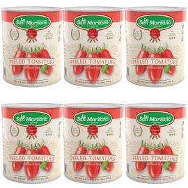 La San Marzano 6 Pack, Italian Whole Peeled Tomatoes in Puree with Basil, Non- dop, Packed in San Marzano, Product of Italy, 6 x 28 Oz can, Packed in San Marzano Region of Italy by La Regina