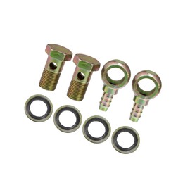 Motoforti Banjo Bolt M18x1.5 12mm Banjo Bolt Hose Barb Fittings Brake Line Fitting Adapter with Copper Washers for Motorcycle Car (Set of 2) Long-lasting