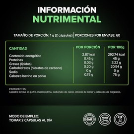 CALOSTROUM GIS – 120 cápsulas de Calostro Bovino de Libre Pastoreo - Suplemento alimenticio - Concentrado de nutrientes naturales para mujeres y hombr