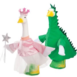 Fox Valley Traders Gaggleville™ Princess & Dinosaur Goose Outfit Bundle, Fits Large 23" H Statue