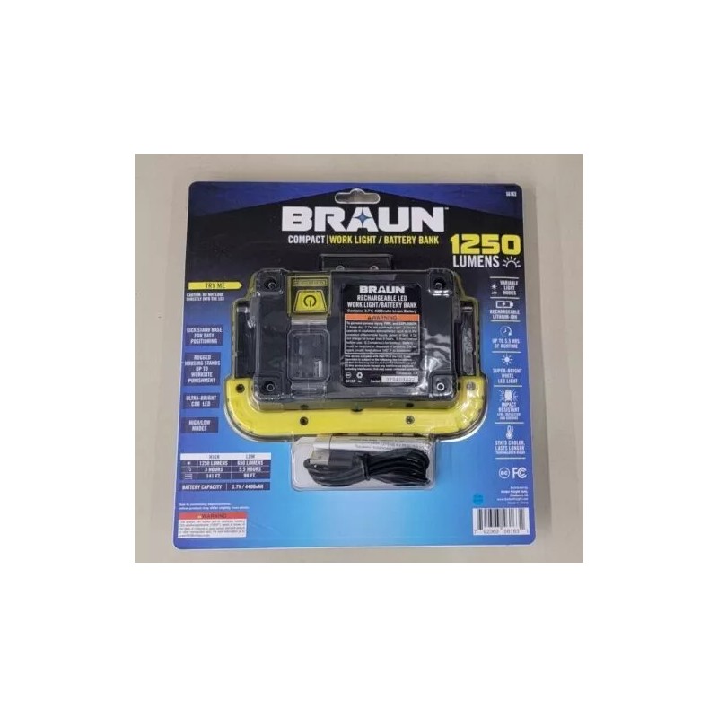 Braun BRAND NEW BRAUN Rechargeble COMPACT WORK LIGHT/BATTERY BANK 1250