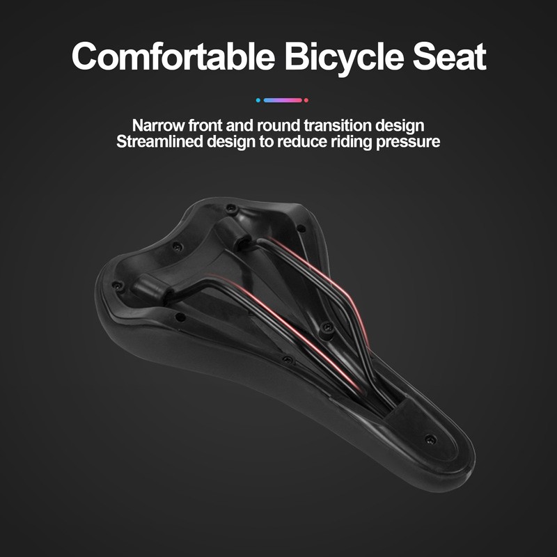 Bike Seat Thicken High Elastic Sponge Comfortable Waterproof Black Bicycle