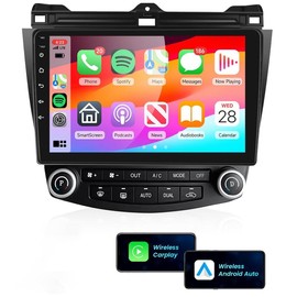 Android Radio for【Honda Accord 2003 2004 2005 2006 2007】with Wireless CarPlay Android Auto 10inch Touch Screen with GPS Navigation WIFI Bluetooth Hifi - Color: 2+64Car radio +Microphone