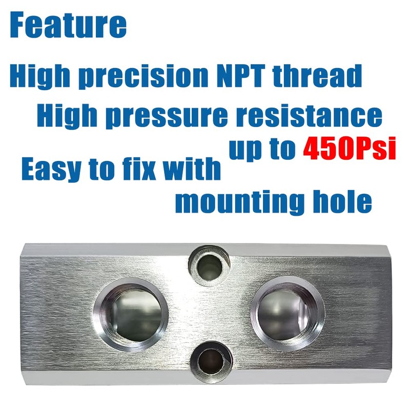 Qolekog Quality 2 Way 4 Port Air Manifold 1/2" NPT