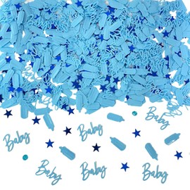 WEIKA Blue Baby Shower Decorations, Baby Shower Confetti Metallic Foil Confetti Decorations for Party Decorations for Boys Men, DIY Arts and Crafting