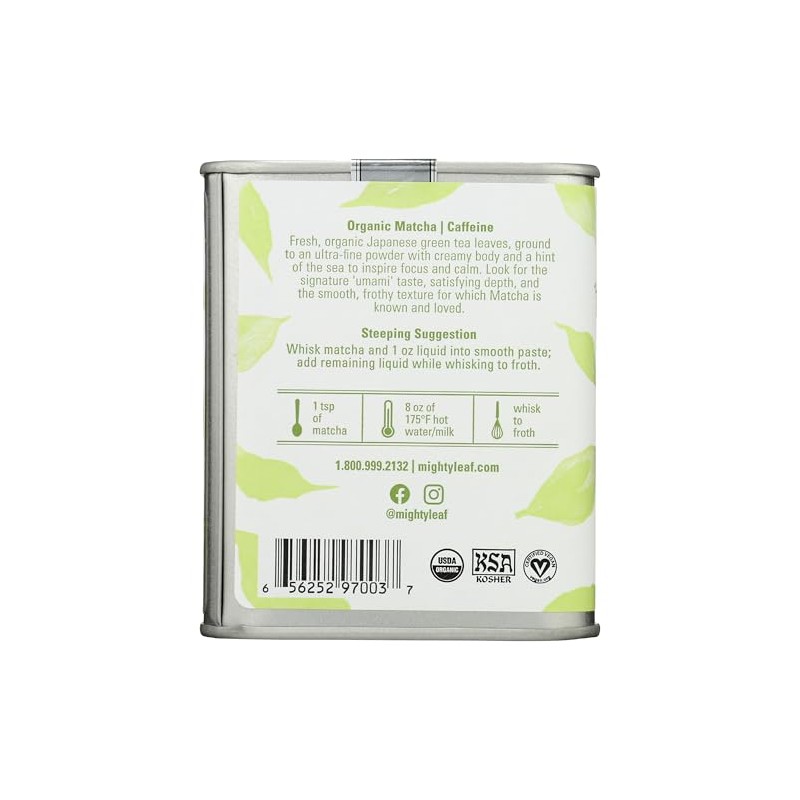 Mighty Leaf Polvo de té verde matcha orgánico