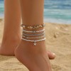 PZKQSAC 5PCS Boho Ankle Bracelets for Women Adjustable Bead Anklet