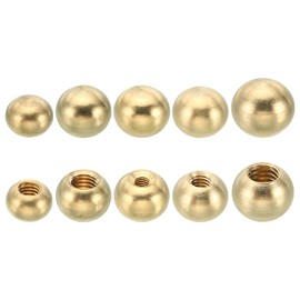 PATIKIL 10pcs M3/M4/M5/M6 Ball Thread Cap Nuts Knob, Brass Gold Light Fixture Screws Nut Lamp Decorative Screw Caps Cover for Lighting, 7.5mm/10mm/12mm