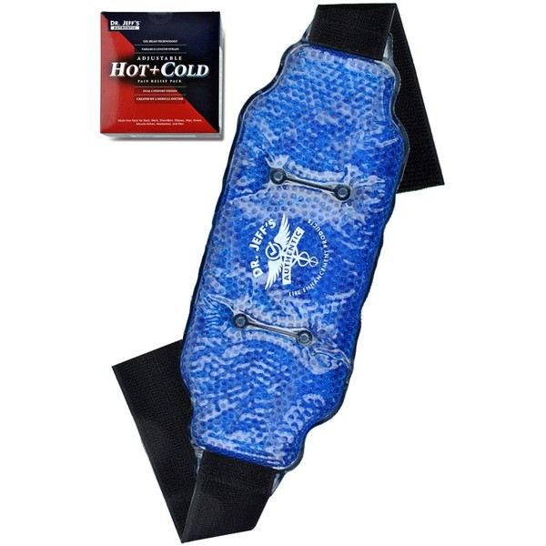 Medical Grade Pain Relief Flexible Ice Pack for Injuries | Dual Sided Soft Plush Hot Pack + Flexible Gel Beads Reusable Ice Pack | Great for Knee, Sciatica, Back, Neck Pain | Bonus Extension Straps