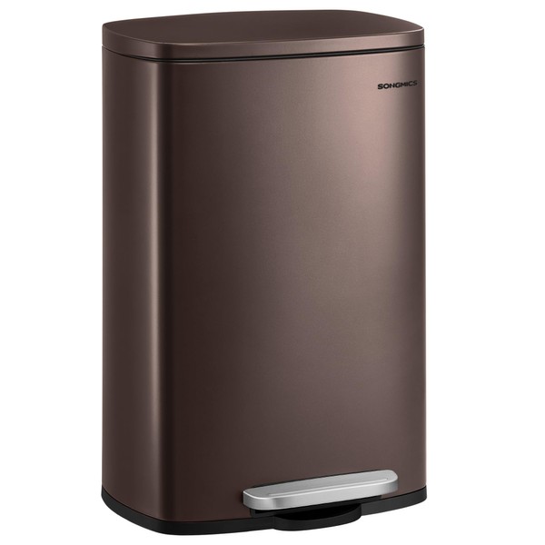 SONGMICS 13 Gallon (50 L) Trash Can, Stainless Steel Kitchen