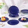 AllReal 48 Pcs Navy Blue Scalloped Disposable Party Paper Plates