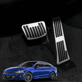 ANFOKAS Compatible with Kia K5 Sportage 2025 2024 2023 2022 2021 2020 Compatible with Hyundai Tucson Santa Sonata Palisade Accessories Car Foot Pedal Covers Pedals Pads -Silver