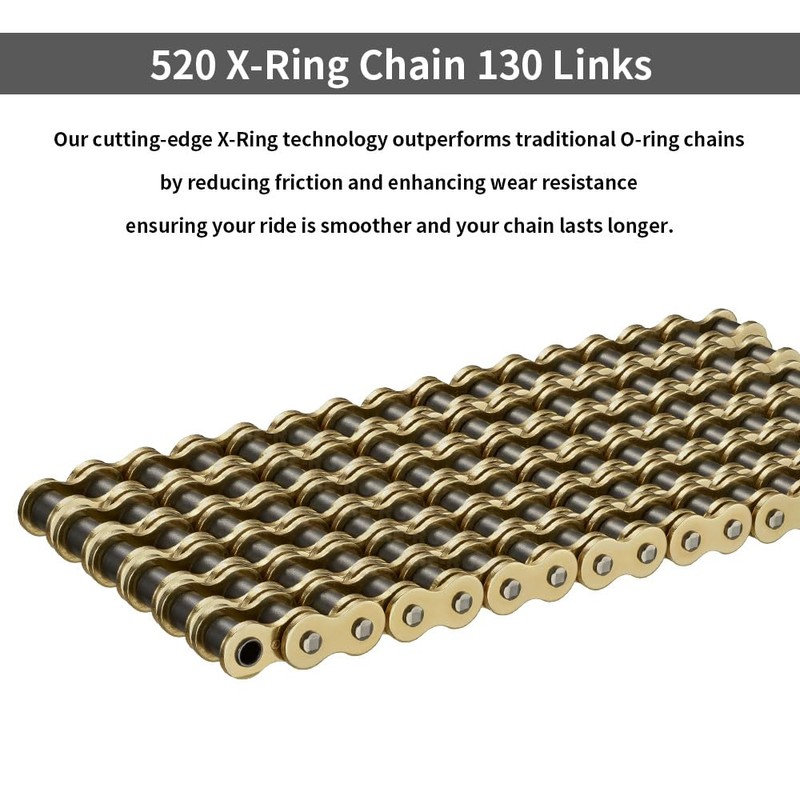 Gold 520 X-Ring Chain 130 Links - UniversalEnhanced Durability &