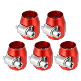 X AUTOHAUX 5 Pcs AN4 Hex Car Hose Finisher Flexible Pipe Clamp with Screw Red