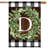 Briarwood Lane Wreath Monogram D Double-Sided House Flag Everyday 28"