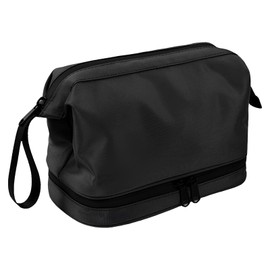 Pyuyan Travel Toiletry Bag, Travel Cosmetic Bag, Waterproof Toiletry Bag, Portable Toiletry Bag, with Zip Compartment, Dry-Wet Separation, Hanging, for Travel and Outdoor Use, black, simplicity