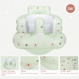 AirSwim Baby Inflatable Seat for Babies 3 Months and Up, Baby Support Seat Summer Toddler Chair for Sitting Up, Baby Floor Seater with Built in Air Pump, Elephant