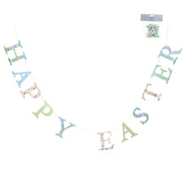 Gisela Graham Pastel Flowers Happy Easter Garland
