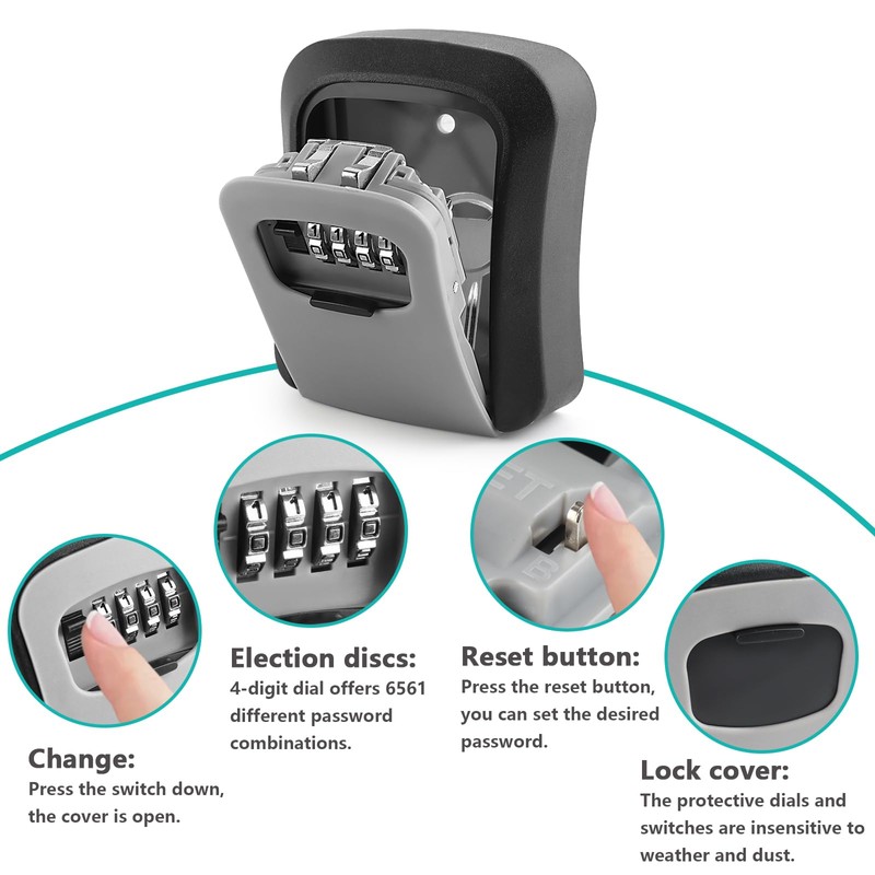 Key Safe Combination Code, Key Safe Outdoor, Key Cabinet with