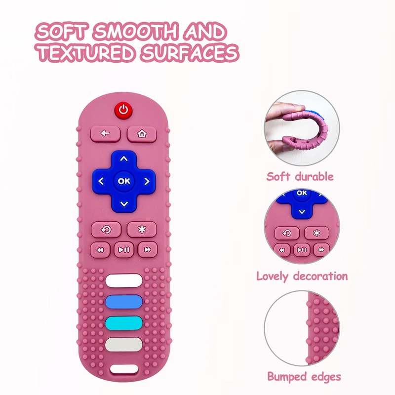 YAPROMO Baby Teething Toys,Reomte Teether Toys, Silicone Chew Toy for