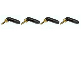 4 Neutrik NTP3RC-B 3.5mm 1/8" TRS Stereo Right Angle Headphone Plug Gold/Black