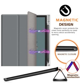 Xuanbeier Hybrid Slim Case Compatible with BooxNote Air 3 C/Air 3 B/W 10.3 Inch ePaper Tablet Smart Protective Case with Pen Holder and Sleep/Wake Function, Grey