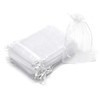Dealglad 50Pcs White Organza Bags 3.5x4.5 inches, Sheer Drawstring Wedding