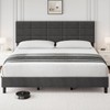 IDEALHOUSE King Size Bed Frame with Headboard, Linen Upholstered King