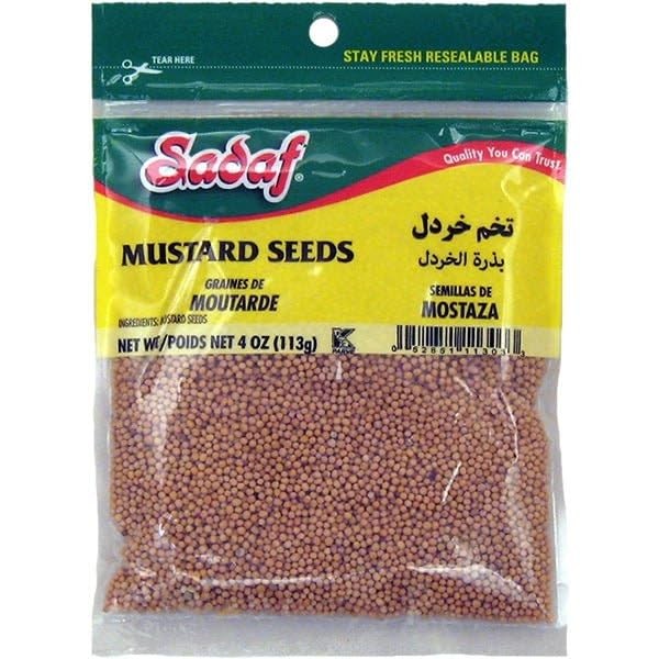 Sadaf Mustard Seeds 113gr - Mustard Seeds for Cooking or Pickling Whole - Kosher and Halal - 113 gr Resealable bag