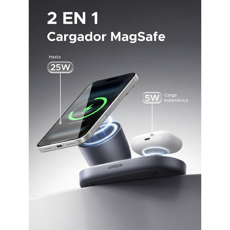 UGREEN 25W Qi2.2 Certificado Carga Inalámbrica Cargador MagSafe 2 en
